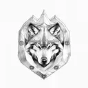 wolf shield stone viking tattoo design idea