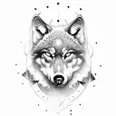 wolf shield stone tattoo design idea