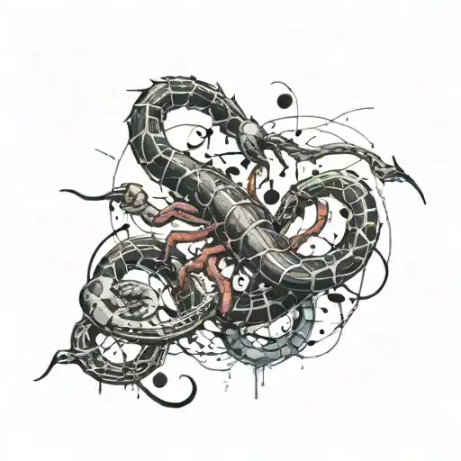scorpion and snake  tattoo design idea