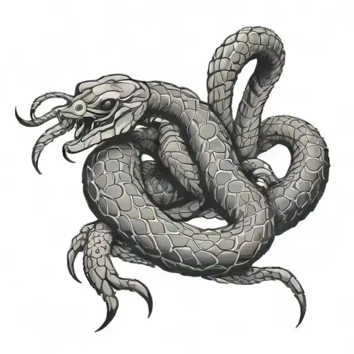 scorpion fighting snake  tattoo design idea