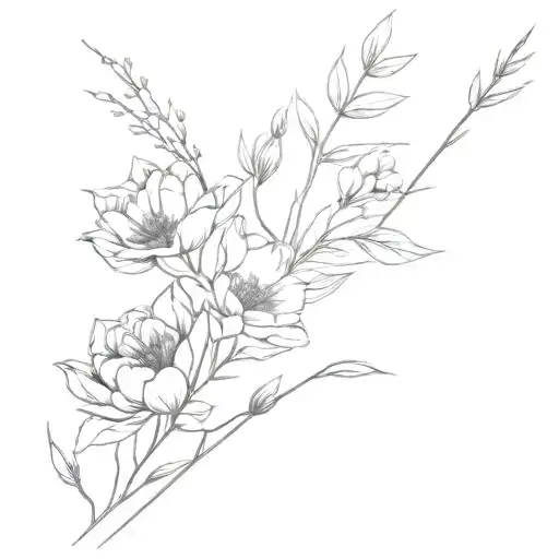arm filler tattoo with flowers and nature motives. tattoo design idea
