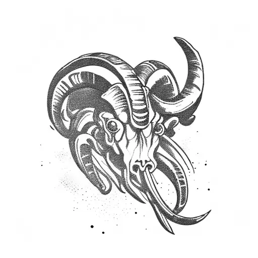 ram skull mandala  tattoo design idea