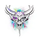 polish ram skull tattoo design idea