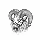 polish ram skull tattoo design idea