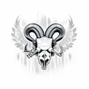 polish ram skull tattoo design idea