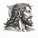 Jesus smiling tattoo design idea