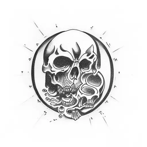 Create a tattoo design with a dark and slightly macabre style, depicting the 7 deadly sins. tattoo design idea