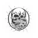 Create a tattoo design with a dark and slightly macabre style, depicting the 7 deadly sins. tattoo design idea