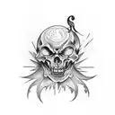 Create a tattoo design with a dark and slightly macabre style, depicting the 7 deadly sins. tattoo design idea