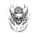 Create a tattoo design with a dark and slightly macabre style, depicting the 7 deadly sins. tattoo design idea