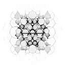 honeycomb pattern with molecular structures for dmt, psilocybin, lsd, ketamine,  dopamine, seratonin tattoo design idea