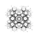 honeycomb pattern with molecular structures for dmt, psilocybin, lsd, ketamine,  dopamine, seratonin tattoo design idea
