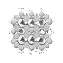 honeycomb pattern with molecular structures for dmt, psilocybin, lsd, ketamine,  dopamine, seratonin tattoo design idea