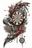 dart board exploding tattoo design idea