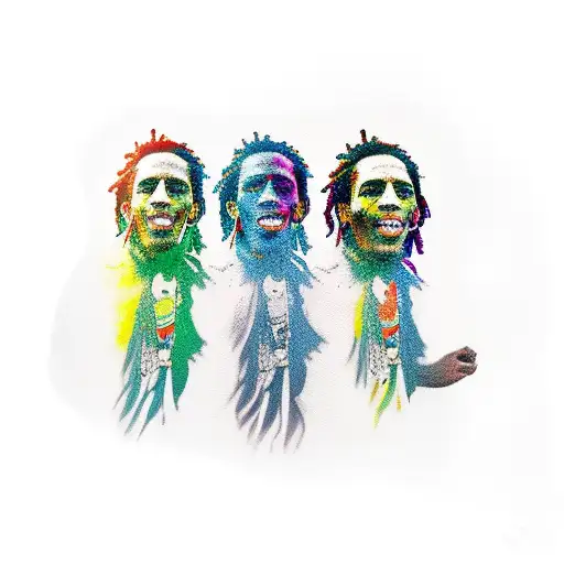 3 little birds bob marley tattoo design idea