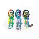 3 little birds bob marley tattoo design idea