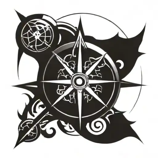 viking compass tattoo design idea