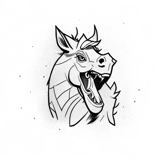 Fortnite character riding a horse tattoo design idea