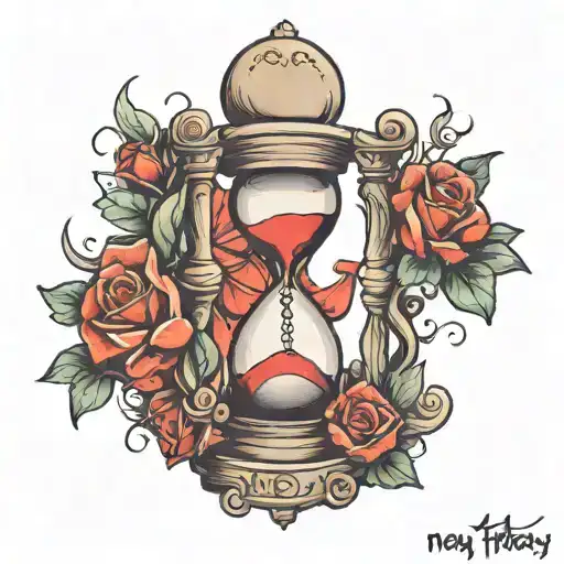 hourglass with words "no day but today" tattoo design idea