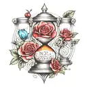 hourglass with words "no day but today" tattoo design idea