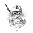 Ace of Spades with Army Soldier tattoo design idea