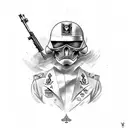 Ace of Spades with Army Soldier tattoo design idea