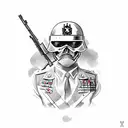 Ace of Spades with Army Soldier tattoo design idea