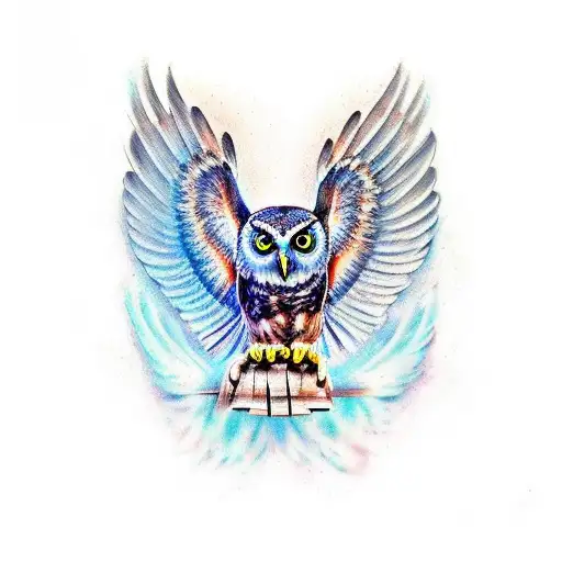Owl wings tattoo design idea