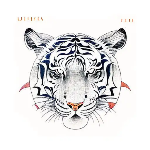 hindu mythology indian art style Tiger tattoo design idea