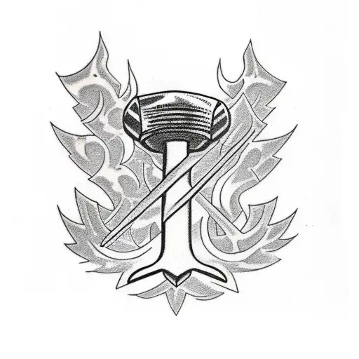 Thor's hammer tattoo design idea