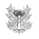 Thor's hammer tattoo design idea
