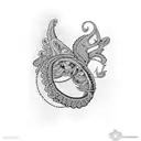 Intricate crochet pattern with a hidden message dedicated to grandma tattoo design idea