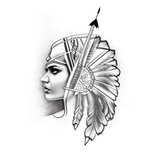 Indian with arrow tattoo design idea