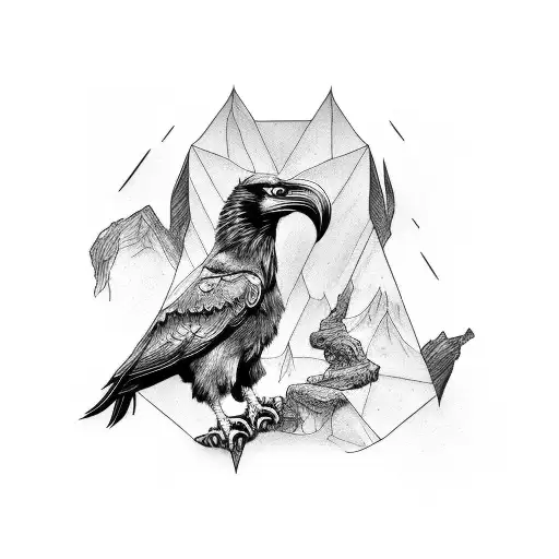 Odin's ravens mirror pair tattoo design idea