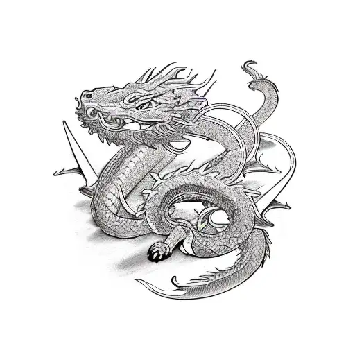 Dragon, snake, rabbit, and dog tattoo design idea
