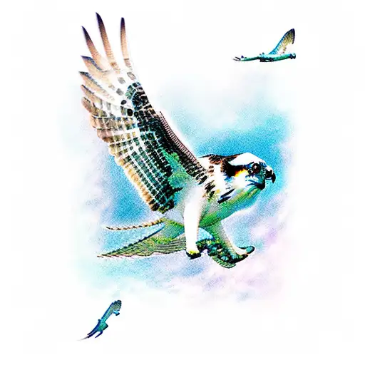 osprey diving tattoo design idea