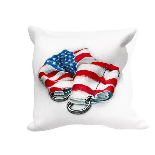 handcuffs with distressed american flag tattoo design idea