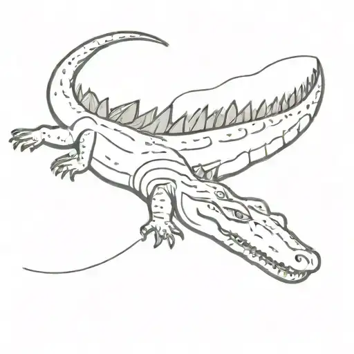sleeping crocodile cuba island freedom tattoo design idea