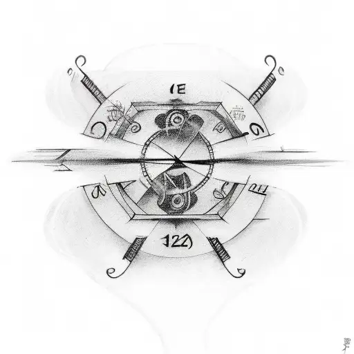 lineal tattoo with date 02-11-2023 with an element of a father and bread tattoo design idea