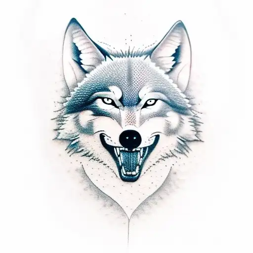 A realistic tattoo of a wolf howling at the moon with the lyrics 'Hey Jude' incorporated into the design tattoo design idea