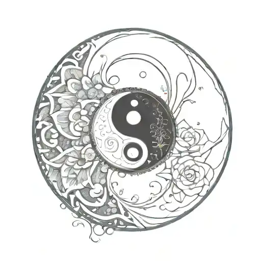 Yin Yang Mandala Design Inspired tattoo design idea