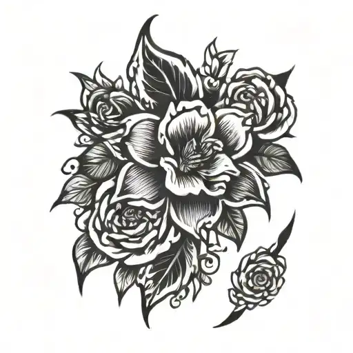 flash sheet floral tattoos stencil  tattoo design idea