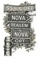 street sign that say 5 nova ct tattoo design idea