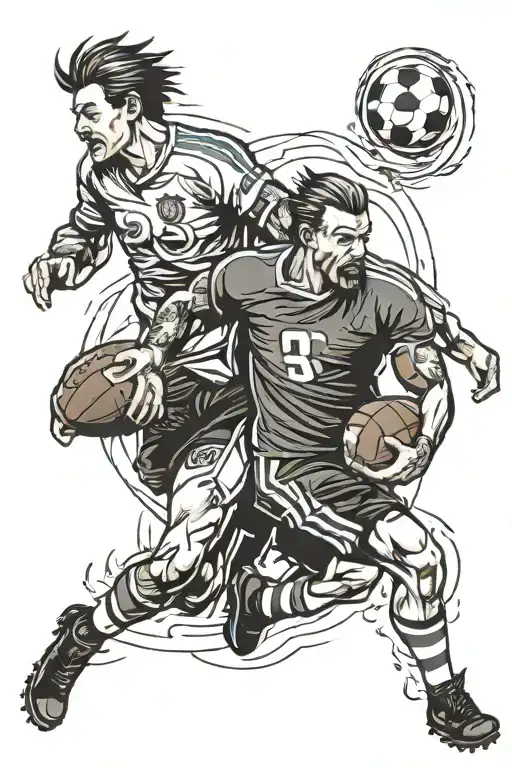 Football Father and Son Time tattoo design idea