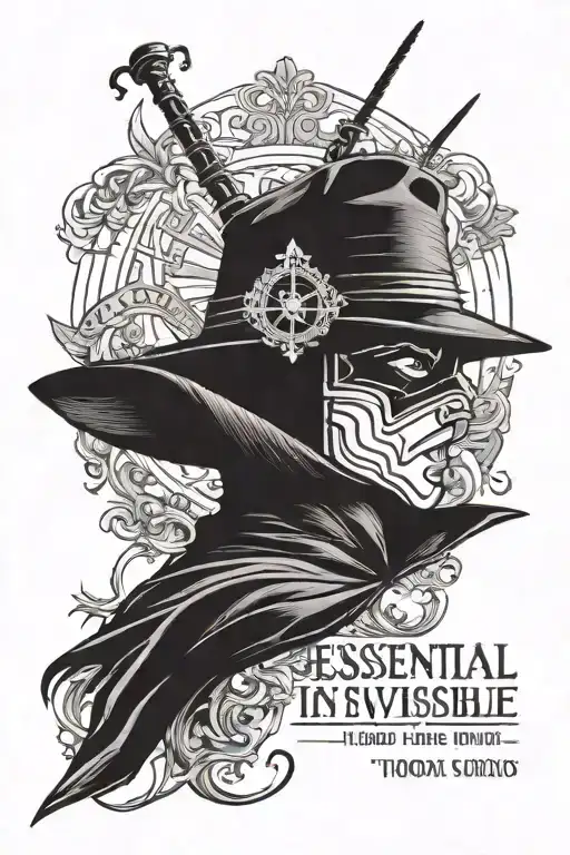 zorro con frase "essential is invisible to the eye" tattoo design idea