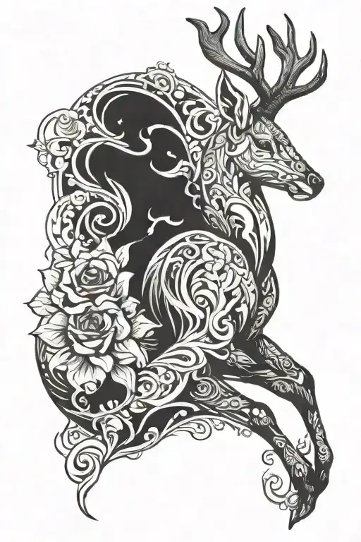 magic doe tattoo design idea