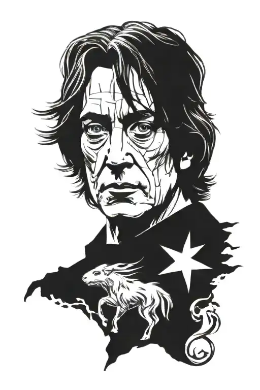 patronus snape doe harry potter movie tattoo design idea