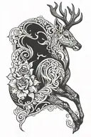 magic doe tattoo design idea