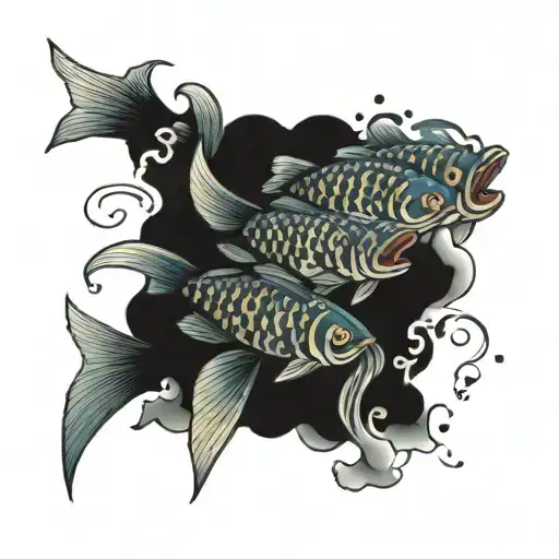 school of tiny fish  tattoo design idea