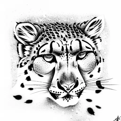 snow leopard tattoo design idea